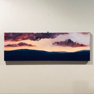 Oil Painting, “Quechee Sunset II”, 8”x24”